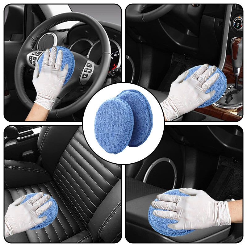 Fasmov Microfiber Applicator Pads Wax Applicator, 20 Pack Foam Applicator Pads Car Wash Sponge, Buffing & Detail Polishing Foam Pads for Car Cleaning and Fine Polishing (5" Diameter, Blue) - Image 5